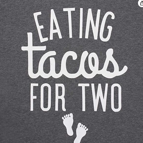 Maternity Short Sleeve T-Shirt Letter Print Eating Tacos for Two Pregnant Top M - Picture 8 of 9